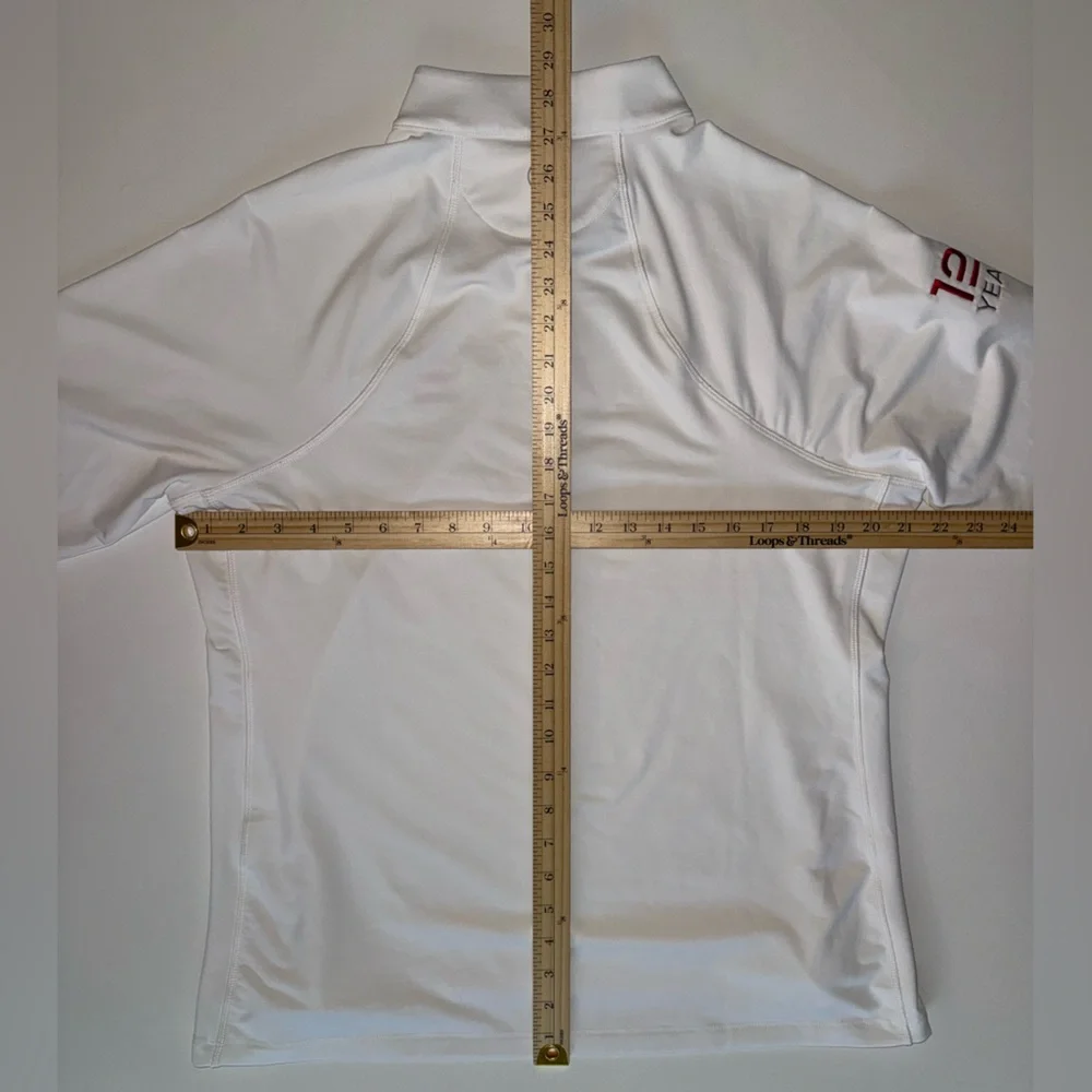 Peter Millar Women's White Raglan Sleeve Perth Layer 1/4 Zip Pullover XL- LOGO - Picture 7 of 7